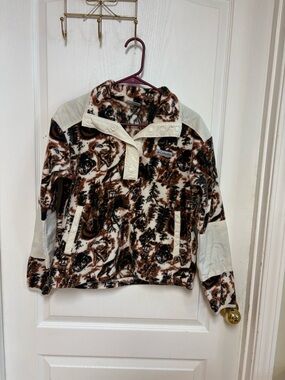 Columbia Benton Springs cropped Fleece Pullover Jacket Wolf Women’s Medium